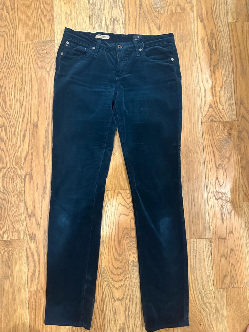 AG Adriano Goldschmied peacock blue Skinny Corduroy Jeans
